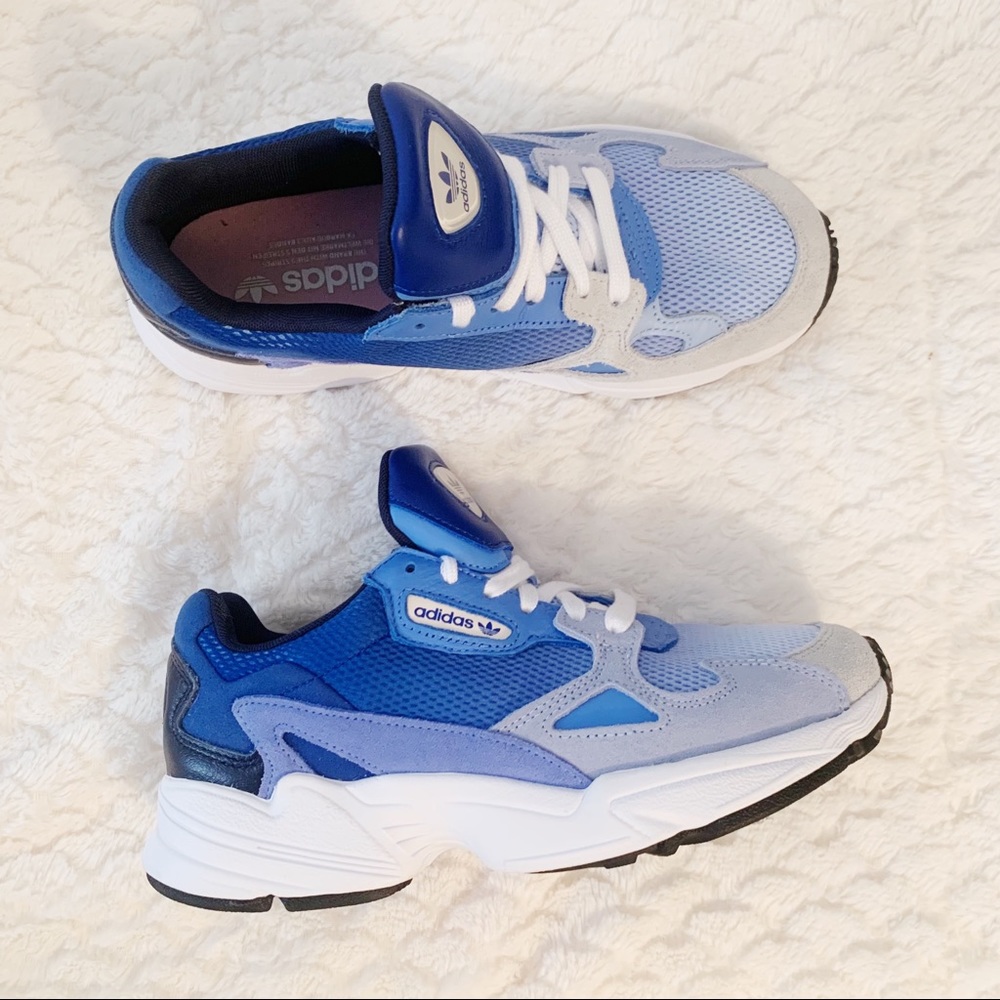 adidas Womens 7.5 Triple Blue Falcon Sneakers - Picture 1 of 9
